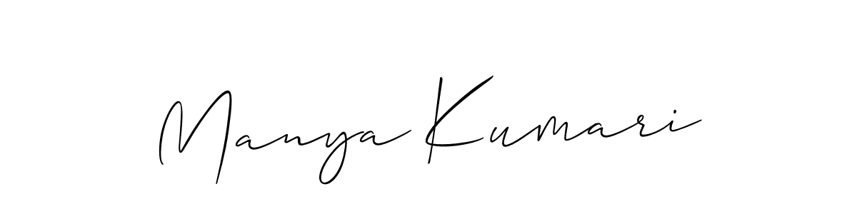 Design your own signature with our free online signature maker. With this signature software, you can create a handwritten (Allison_Script) signature for name Manya Kumari. Manya Kumari signature style 2 images and pictures png