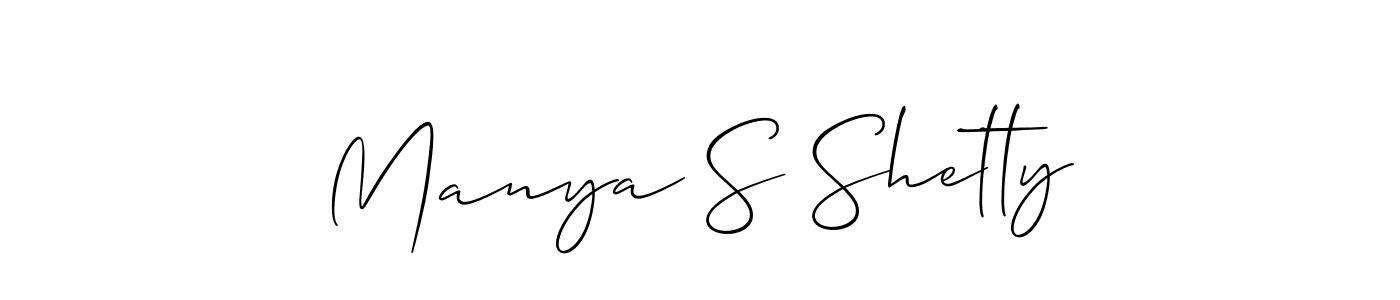 Once you've used our free online signature maker to create your best signature Allison_Script style, it's time to enjoy all of the benefits that Manya S Shetty name signing documents. Manya S Shetty signature style 2 images and pictures png