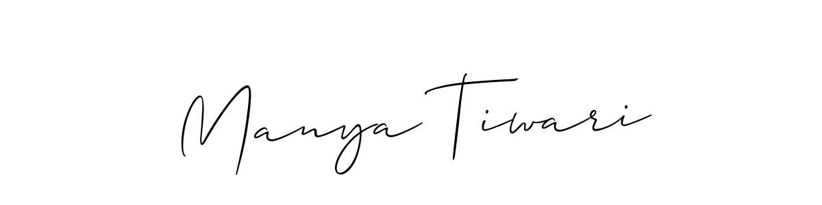 Use a signature maker to create a handwritten signature online. With this signature software, you can design (Allison_Script) your own signature for name Manya Tiwari. Manya Tiwari signature style 2 images and pictures png