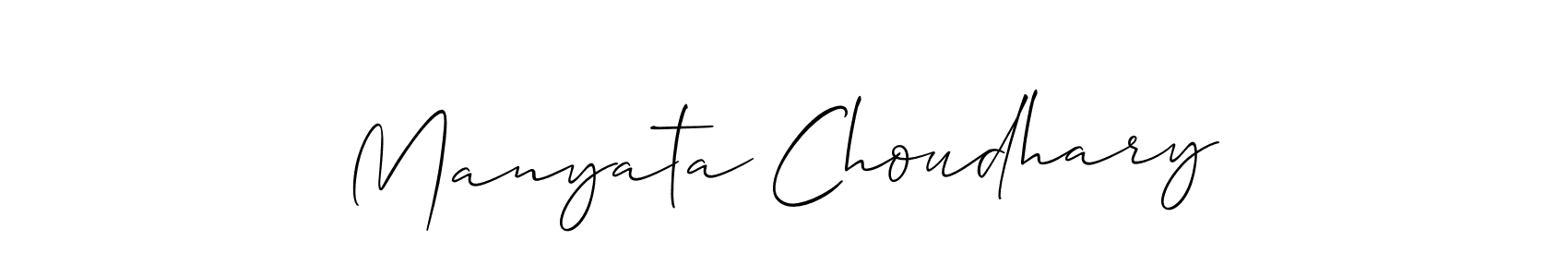 How to make Manyata Choudhary name signature. Use Allison_Script style for creating short signs online. This is the latest handwritten sign. Manyata Choudhary signature style 2 images and pictures png
