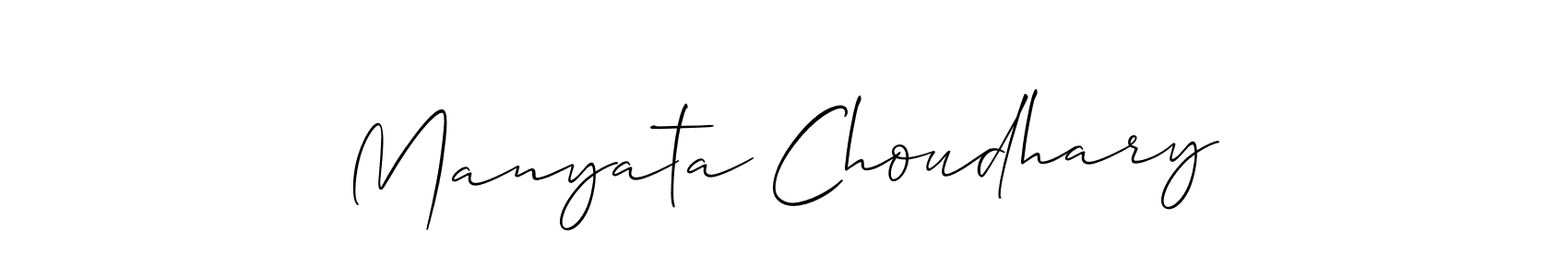 Also You can easily find your signature by using the search form. We will create Manyata Choudhary name handwritten signature images for you free of cost using Allison_Script sign style. Manyata Choudhary signature style 2 images and pictures png
