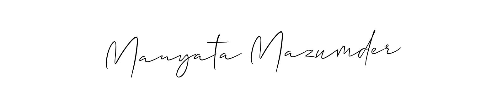 Allison_Script is a professional signature style that is perfect for those who want to add a touch of class to their signature. It is also a great choice for those who want to make their signature more unique. Get Manyata Mazumder name to fancy signature for free. Manyata Mazumder signature style 2 images and pictures png