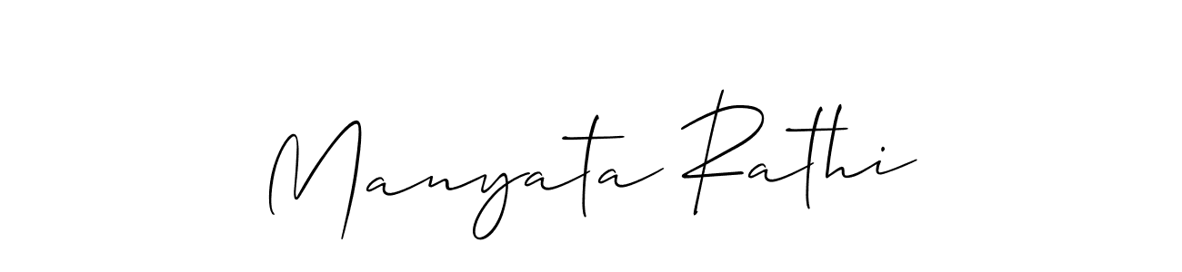 Make a short Manyata Rathi signature style. Manage your documents anywhere anytime using Allison_Script. Create and add eSignatures, submit forms, share and send files easily. Manyata Rathi signature style 2 images and pictures png