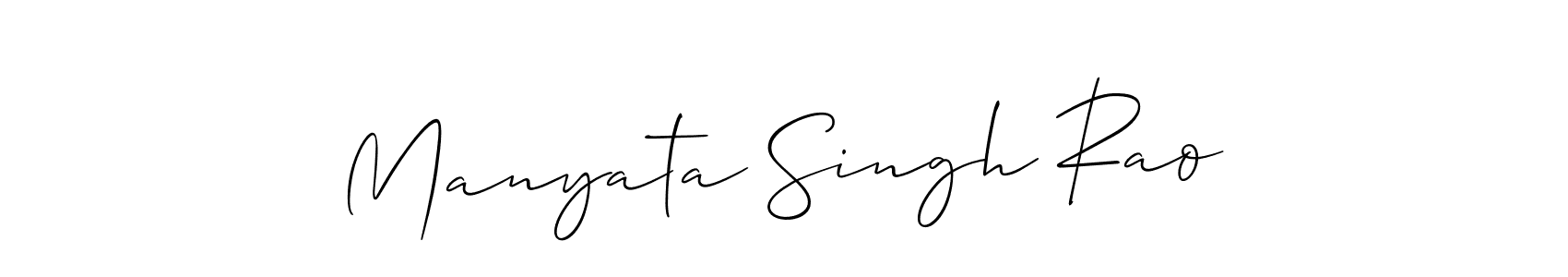 Make a beautiful signature design for name Manyata Singh Rao. With this signature (Allison_Script) style, you can create a handwritten signature for free. Manyata Singh Rao signature style 2 images and pictures png