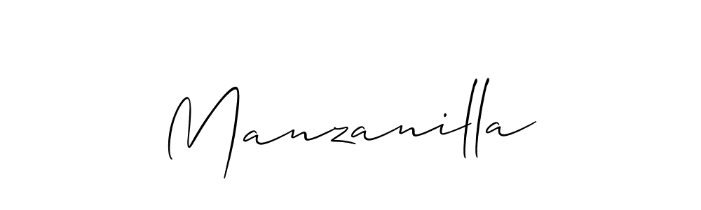 Make a beautiful signature design for name Manzanilla. With this signature (Allison_Script) style, you can create a handwritten signature for free. Manzanilla signature style 2 images and pictures png