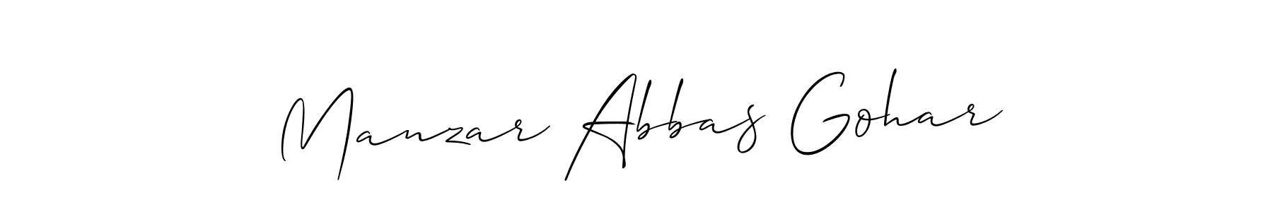 Manzar Abbas Gohar stylish signature style. Best Handwritten Sign (Allison_Script) for my name. Handwritten Signature Collection Ideas for my name Manzar Abbas Gohar. Manzar Abbas Gohar signature style 2 images and pictures png