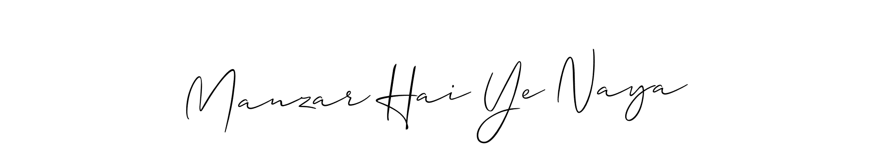 Create a beautiful signature design for name Manzar Hai Ye Naya. With this signature (Allison_Script) fonts, you can make a handwritten signature for free. Manzar Hai Ye Naya signature style 2 images and pictures png