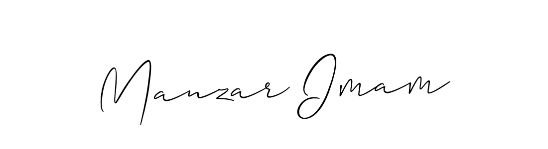 How to make Manzar Imam name signature. Use Allison_Script style for creating short signs online. This is the latest handwritten sign. Manzar Imam signature style 2 images and pictures png