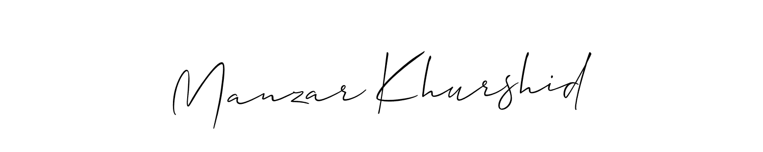 Make a beautiful signature design for name Manzar Khurshid. With this signature (Allison_Script) style, you can create a handwritten signature for free. Manzar Khurshid signature style 2 images and pictures png