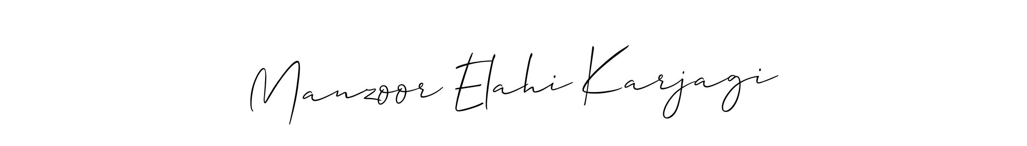 Also we have Manzoor Elahi Karjagi name is the best signature style. Create professional handwritten signature collection using Allison_Script autograph style. Manzoor Elahi Karjagi signature style 2 images and pictures png