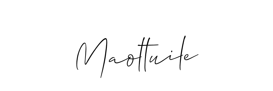 The best way (Allison_Script) to make a short signature is to pick only two or three words in your name. The name Maoltuile include a total of six letters. For converting this name. Maoltuile signature style 2 images and pictures png
