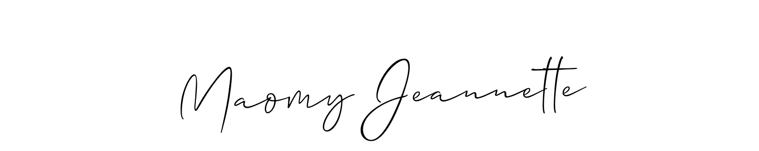 It looks lik you need a new signature style for name Maomy Jeannette. Design unique handwritten (Allison_Script) signature with our free signature maker in just a few clicks. Maomy Jeannette signature style 2 images and pictures png