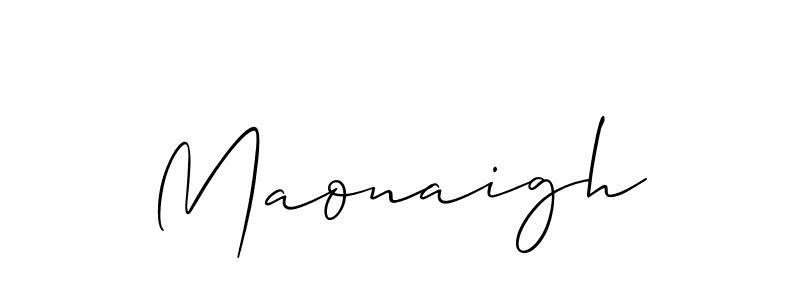 Make a beautiful signature design for name Maonaigh. With this signature (Allison_Script) style, you can create a handwritten signature for free. Maonaigh signature style 2 images and pictures png