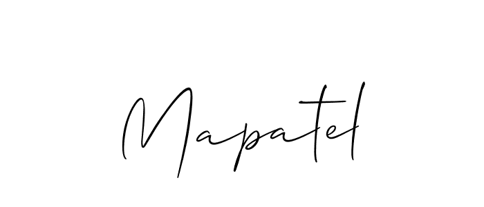 The best way (Allison_Script) to make a short signature is to pick only two or three words in your name. The name Mapatel include a total of six letters. For converting this name. Mapatel signature style 2 images and pictures png