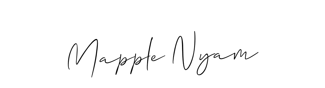 Create a beautiful signature design for name Mapple Nyam. With this signature (Allison_Script) fonts, you can make a handwritten signature for free. Mapple Nyam signature style 2 images and pictures png