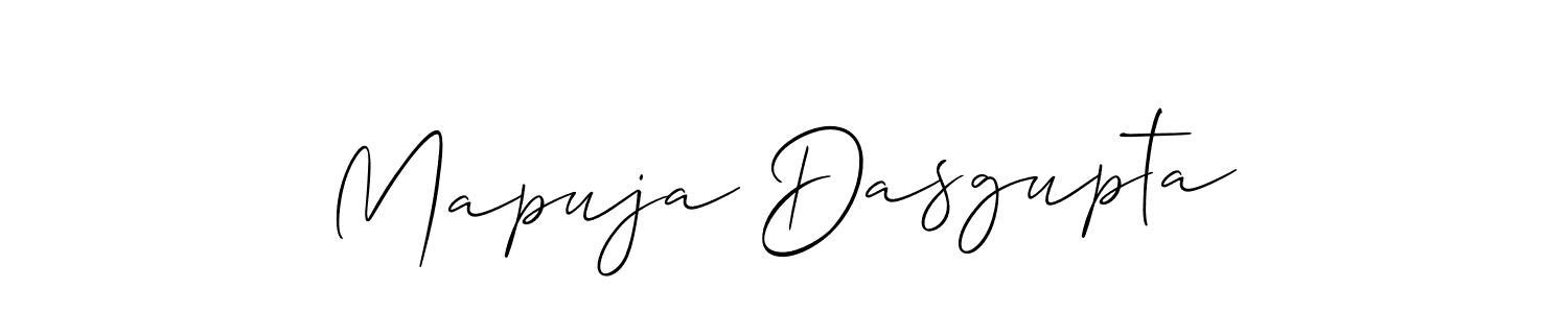 Make a beautiful signature design for name Mapuja Dasgupta. With this signature (Allison_Script) style, you can create a handwritten signature for free. Mapuja Dasgupta signature style 2 images and pictures png