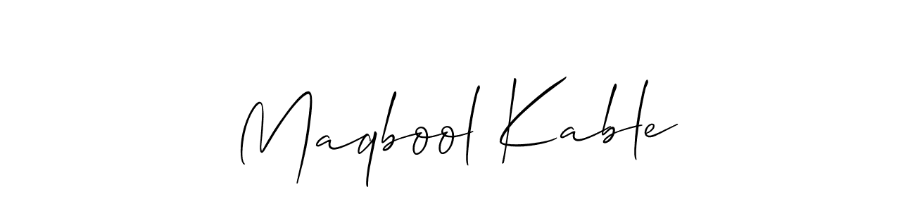 Make a short Maqbool Kable signature style. Manage your documents anywhere anytime using Allison_Script. Create and add eSignatures, submit forms, share and send files easily. Maqbool Kable signature style 2 images and pictures png