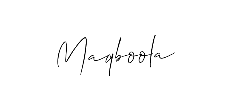 Create a beautiful signature design for name Maqboola. With this signature (Allison_Script) fonts, you can make a handwritten signature for free. Maqboola signature style 2 images and pictures png