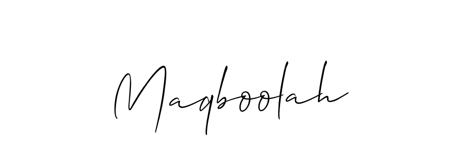 Also we have Maqboolah name is the best signature style. Create professional handwritten signature collection using Allison_Script autograph style. Maqboolah signature style 2 images and pictures png