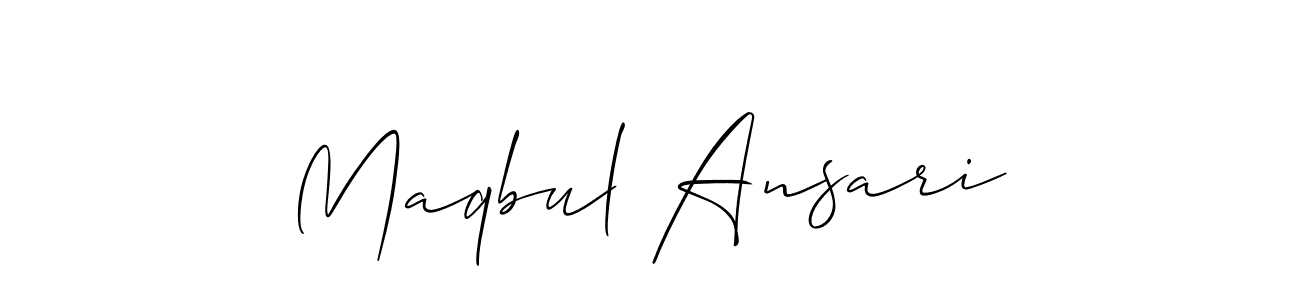 Also we have Maqbul Ansari name is the best signature style. Create professional handwritten signature collection using Allison_Script autograph style. Maqbul Ansari signature style 2 images and pictures png