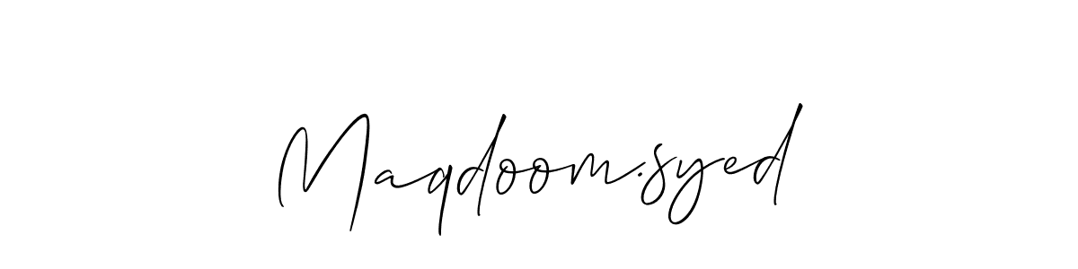 How to Draw Maqdoom.syed signature style? Allison_Script is a latest design signature styles for name Maqdoom.syed. Maqdoom.syed signature style 2 images and pictures png