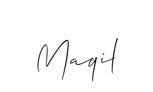 if you are searching for the best signature style for your name Maqil. so please give up your signature search. here we have designed multiple signature styles  using Allison_Script. Maqil signature style 2 images and pictures png