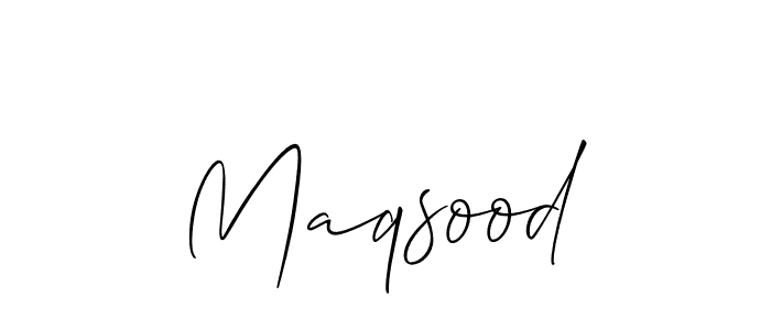 Make a beautiful signature design for name Maqsood. With this signature (Allison_Script) style, you can create a handwritten signature for free. Maqsood signature style 2 images and pictures png