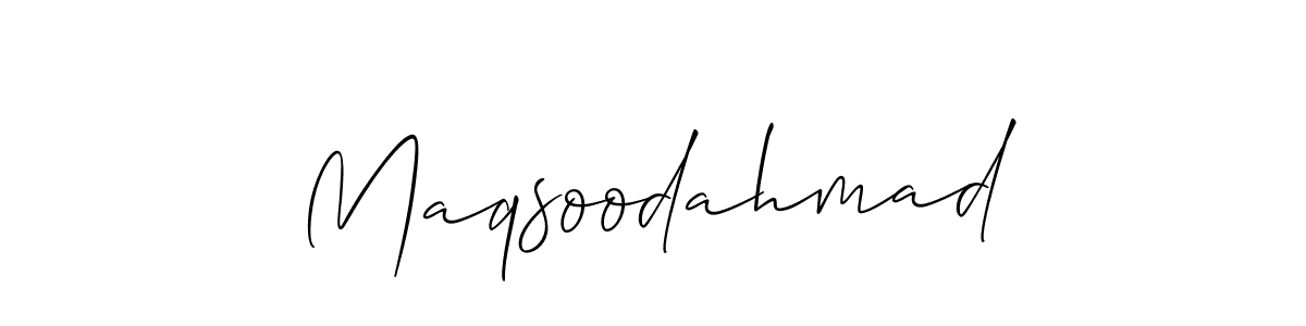 The best way (Allison_Script) to make a short signature is to pick only two or three words in your name. The name Maqsoodahmad include a total of six letters. For converting this name. Maqsoodahmad signature style 2 images and pictures png