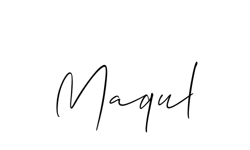 Allison_Script is a professional signature style that is perfect for those who want to add a touch of class to their signature. It is also a great choice for those who want to make their signature more unique. Get Maqul name to fancy signature for free. Maqul signature style 2 images and pictures png