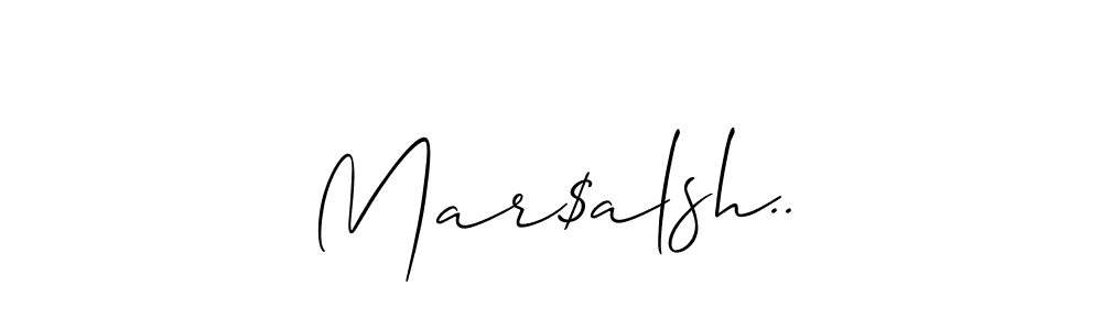 Similarly Allison_Script is the best handwritten signature design. Signature creator online .You can use it as an online autograph creator for name Mar$alsh... Mar$alsh.. signature style 2 images and pictures png