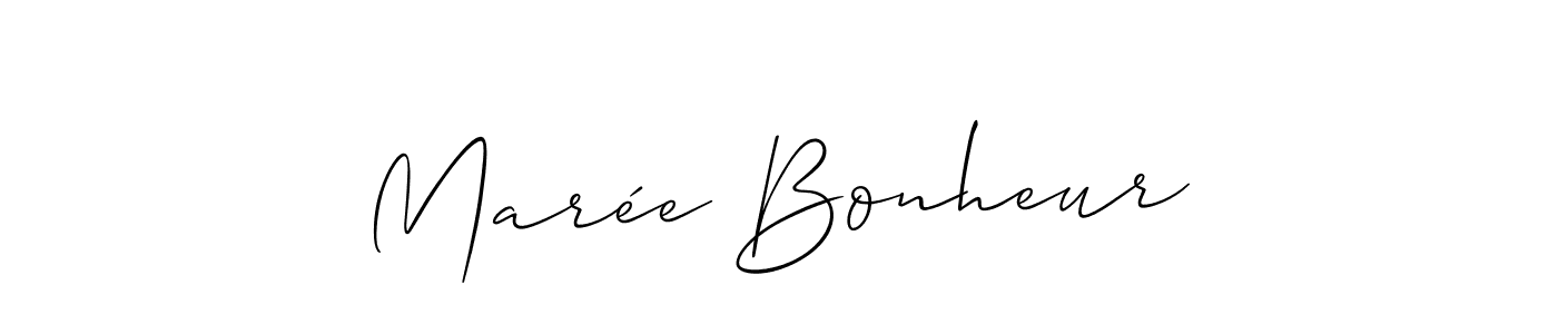 How to Draw Marée Bonheur signature style? Allison_Script is a latest design signature styles for name Marée Bonheur. Marée Bonheur signature style 2 images and pictures png