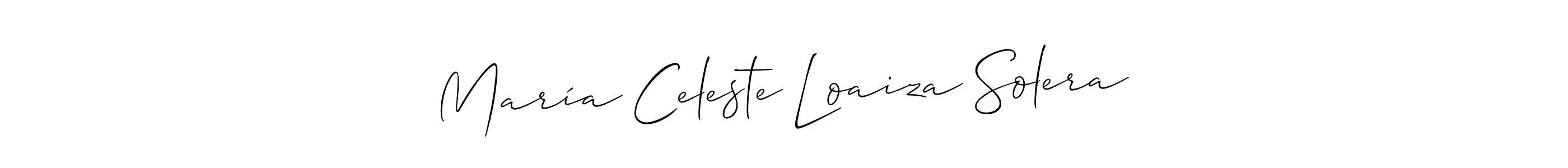 Create a beautiful signature design for name María Celeste Loaiza Solera. With this signature (Allison_Script) fonts, you can make a handwritten signature for free. María Celeste Loaiza Solera signature style 2 images and pictures png