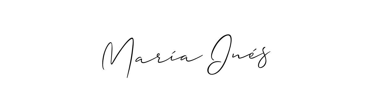 Make a short María Inés signature style. Manage your documents anywhere anytime using Allison_Script. Create and add eSignatures, submit forms, share and send files easily. María Inés signature style 2 images and pictures png