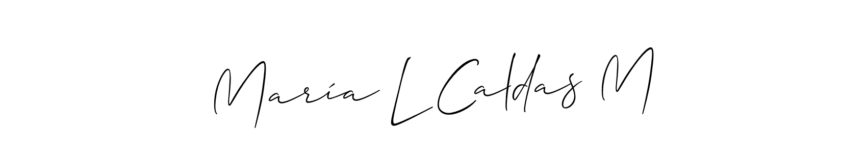 See photos of María L Caldas M official signature by Spectra . Check more albums & portfolios. Read reviews & check more about Allison_Script font. María L Caldas M signature style 2 images and pictures png