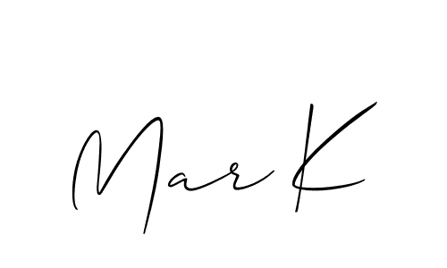How to make Mar K signature? Allison_Script is a professional autograph style. Create handwritten signature for Mar K name. Mar K signature style 2 images and pictures png