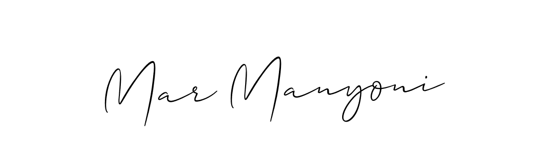 Similarly Allison_Script is the best handwritten signature design. Signature creator online .You can use it as an online autograph creator for name Mar Manyoni. Mar Manyoni signature style 2 images and pictures png