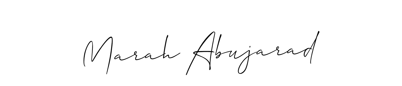 Create a beautiful signature design for name Marah Abujarad. With this signature (Allison_Script) fonts, you can make a handwritten signature for free. Marah Abujarad signature style 2 images and pictures png