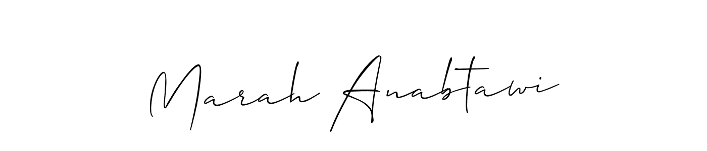 Marah Anabtawi stylish signature style. Best Handwritten Sign (Allison_Script) for my name. Handwritten Signature Collection Ideas for my name Marah Anabtawi. Marah Anabtawi signature style 2 images and pictures png