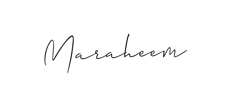 The best way (Allison_Script) to make a short signature is to pick only two or three words in your name. The name Maraheem include a total of six letters. For converting this name. Maraheem signature style 2 images and pictures png