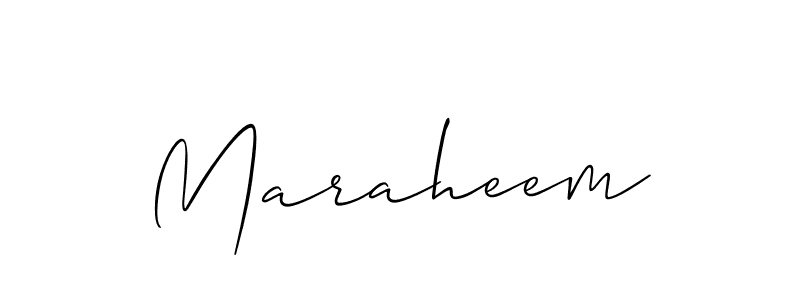 Maraheem stylish signature style. Best Handwritten Sign (Allison_Script) for my name. Handwritten Signature Collection Ideas for my name Maraheem. Maraheem signature style 2 images and pictures png