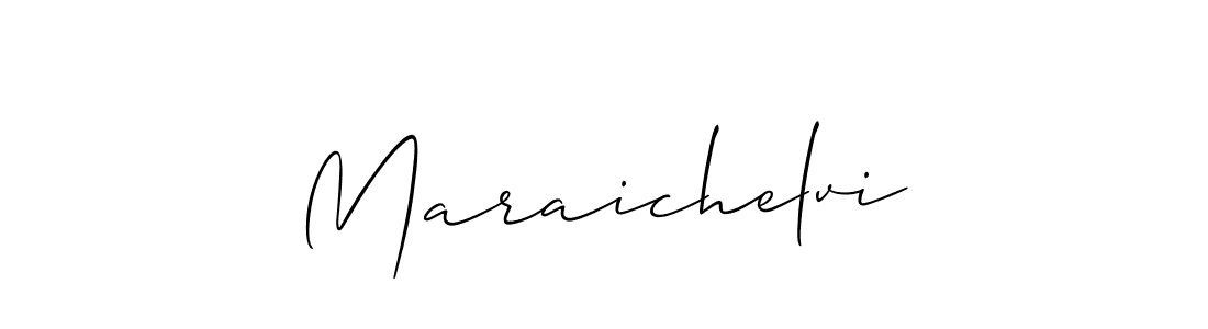 Use a signature maker to create a handwritten signature online. With this signature software, you can design (Allison_Script) your own signature for name Maraichelvi. Maraichelvi signature style 2 images and pictures png