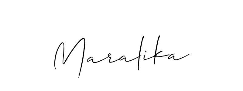 It looks lik you need a new signature style for name Maralika. Design unique handwritten (Allison_Script) signature with our free signature maker in just a few clicks. Maralika signature style 2 images and pictures png