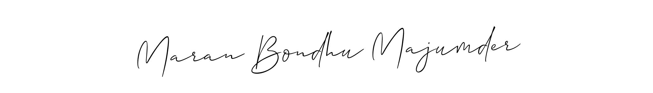 Use a signature maker to create a handwritten signature online. With this signature software, you can design (Allison_Script) your own signature for name Maran Bondhu Majumder. Maran Bondhu Majumder signature style 2 images and pictures png
