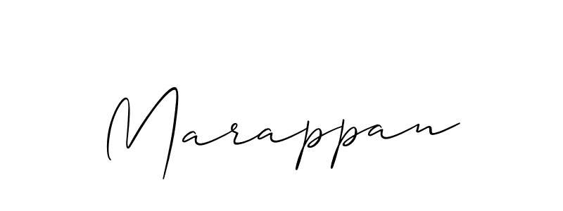 It looks lik you need a new signature style for name Marappan. Design unique handwritten (Allison_Script) signature with our free signature maker in just a few clicks. Marappan signature style 2 images and pictures png