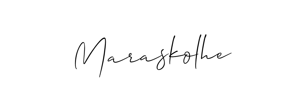 Use a signature maker to create a handwritten signature online. With this signature software, you can design (Allison_Script) your own signature for name Maraskolhe. Maraskolhe signature style 2 images and pictures png