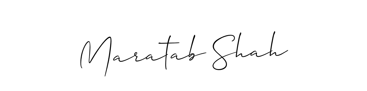 if you are searching for the best signature style for your name Maratab Shah. so please give up your signature search. here we have designed multiple signature styles  using Allison_Script. Maratab Shah signature style 2 images and pictures png