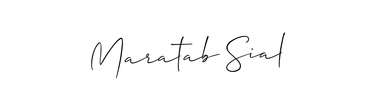 Use a signature maker to create a handwritten signature online. With this signature software, you can design (Allison_Script) your own signature for name Maratab Sial. Maratab Sial signature style 2 images and pictures png