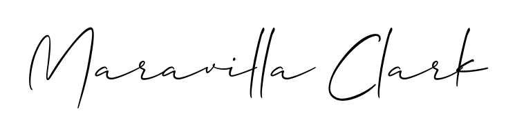 Designed for modern professionals: Maravilla Clark name signature crafted with Allison_Script script. Ready for digital PDF workflows. Maravilla Clark signature style 2 images and pictures png