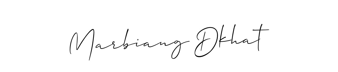 Make a beautiful signature design for name Marbiang Dkhat. With this signature (Allison_Script) style, you can create a handwritten signature for free. Marbiang Dkhat signature style 2 images and pictures png