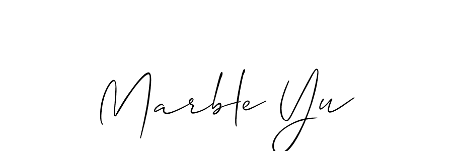 Use a signature maker to create a handwritten signature online. With this signature software, you can design (Allison_Script) your own signature for name Marble Yu. Marble Yu signature style 2 images and pictures png